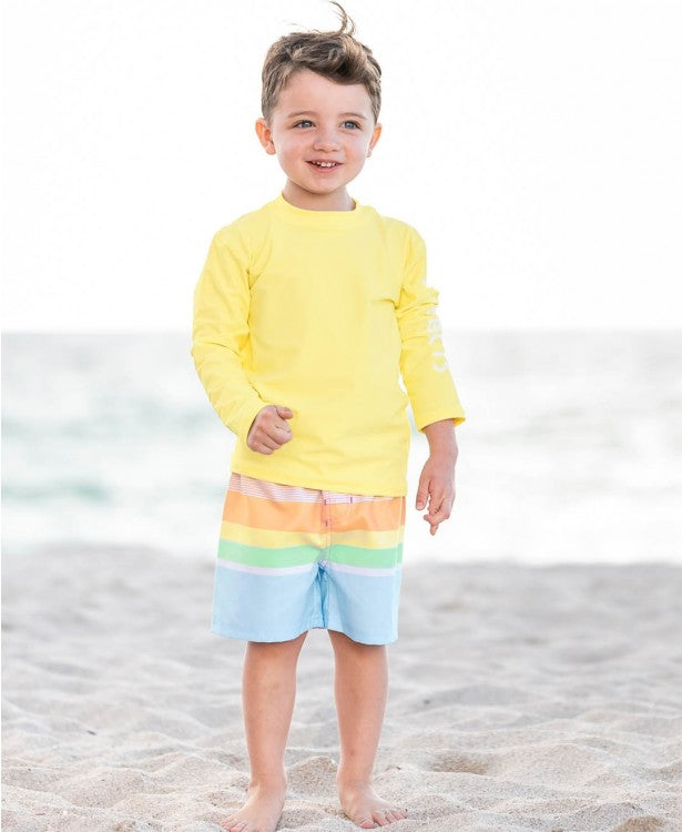 Multi Stripe Swim Trunks