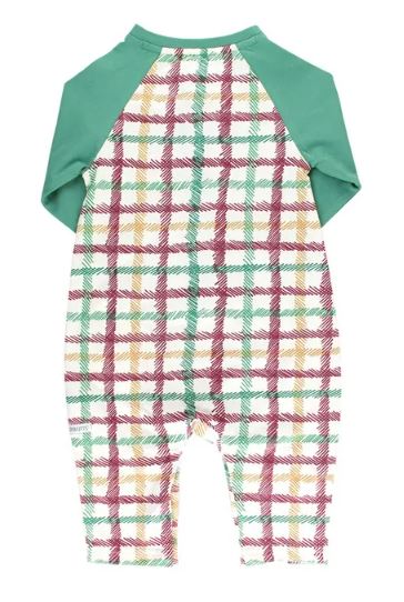 Tinsel Plaid Henley Romper